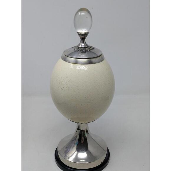 Anthony Redmile -Ostrich Egg Tobacco Sealer-Silver Base/Top Crystal Egg Top 1970 - Picture 4 of 9